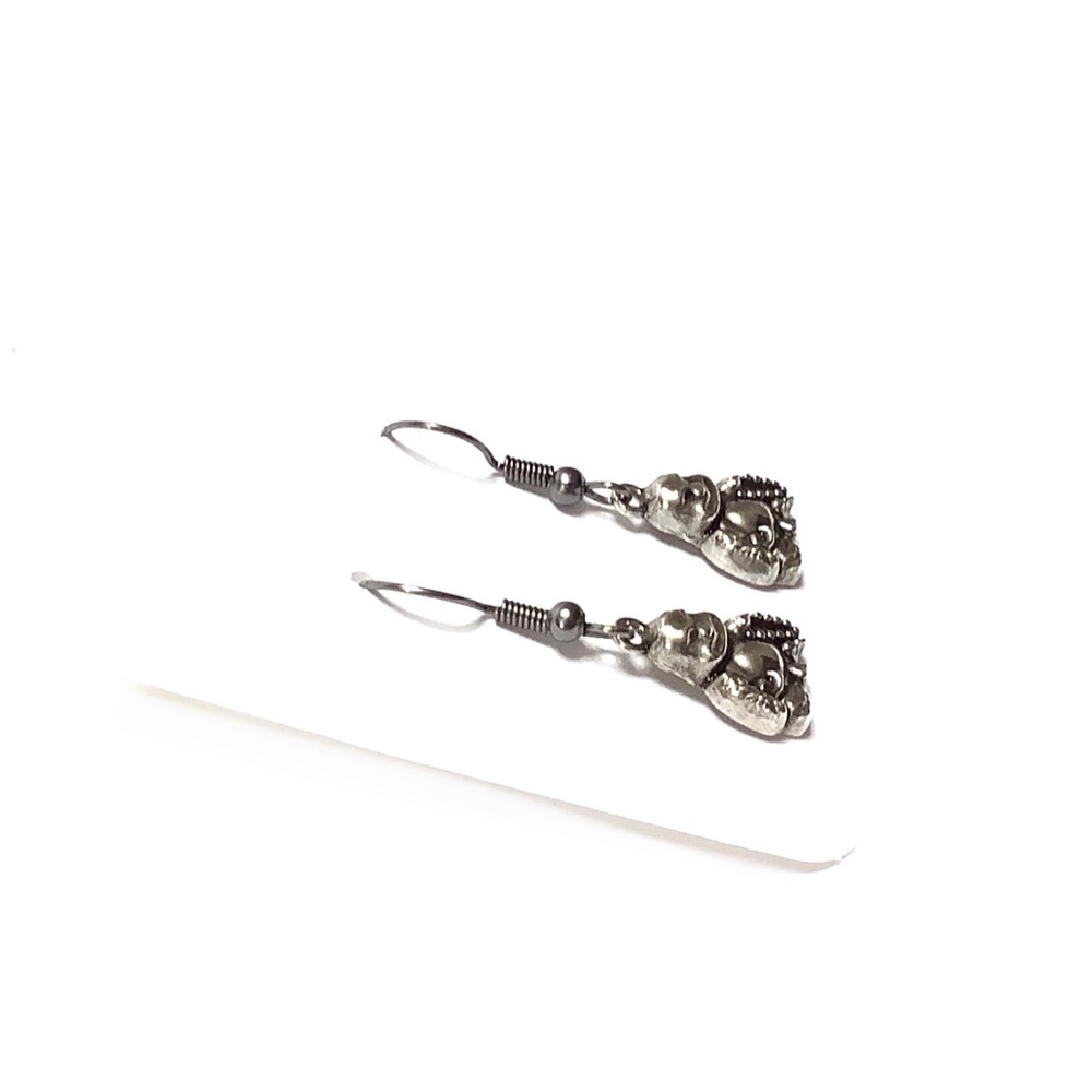Tiny Buddha Drop Earrings - Picture 2 of 8